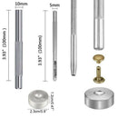 300 Sets Leather Rivets Double Cap Rivet Tubular Metal Studs with Punch Pli