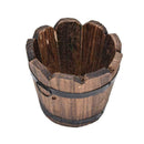 Wooden Round Barrel Planter Flower Pots Home Office Garden Decor U6 A5E5 We B3U6
