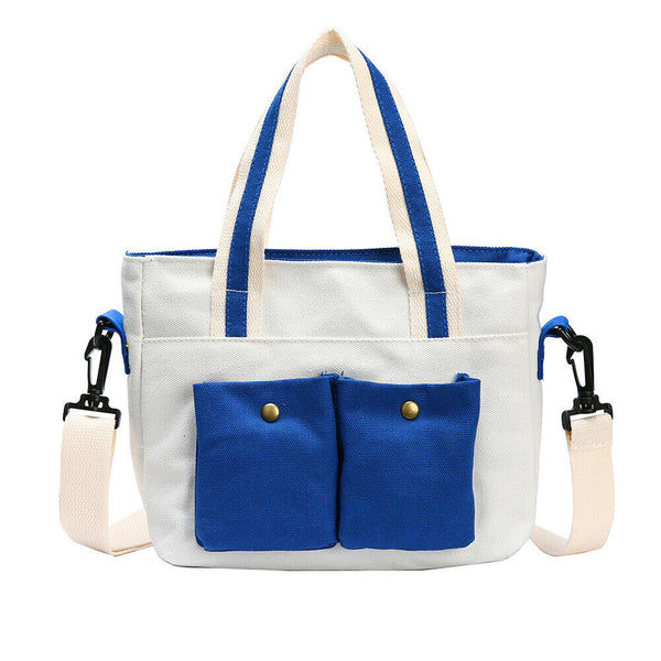 Women Handbags Canvas Shoulder Messenger Crossbody Bag Casual Tote (Blue)