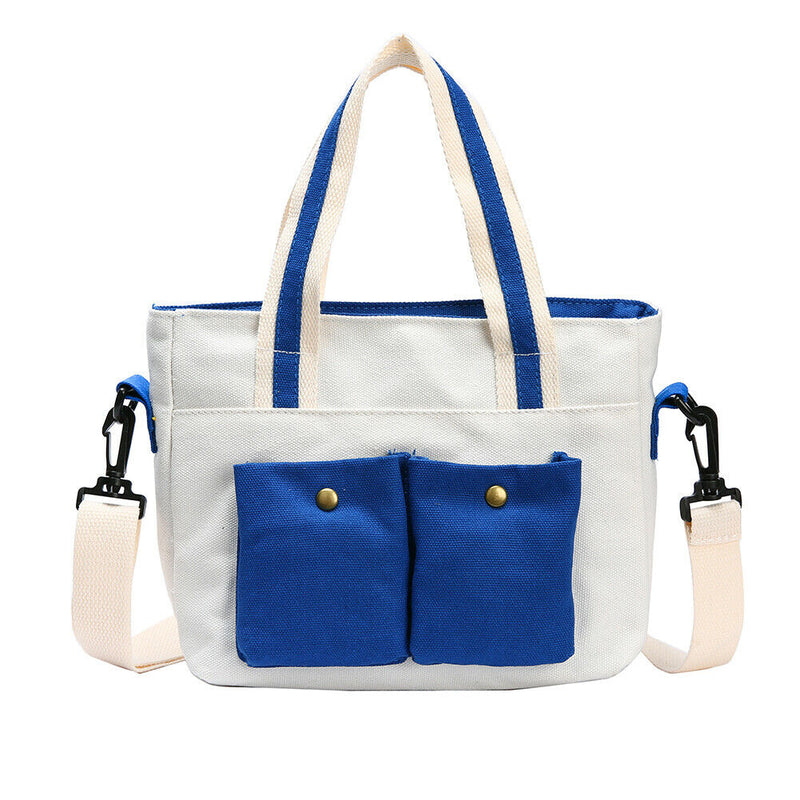 Women Handbags Canvas Shoulder Messenger Crossbody Bag Casual Tote (Blue)