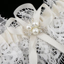 Bridal Wedding Pearls Bow knot Lace Garter Party Accessories