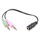 3.5mm Female to Stereo Dual Male Y Splitter Microphone Speaker Cable Y6K7