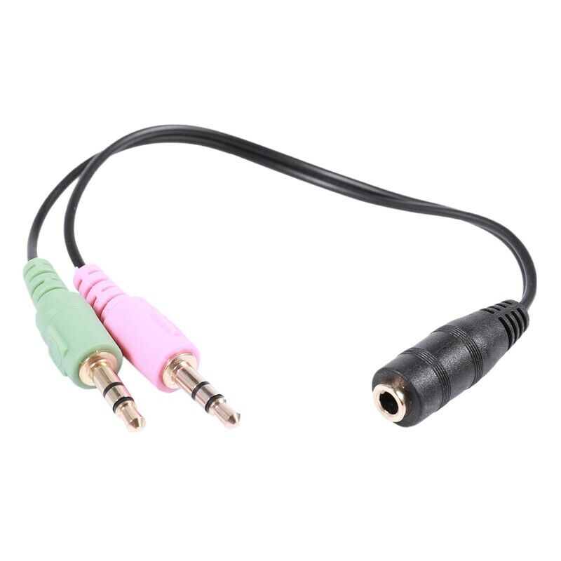 3.5mm Female to Stereo Dual Male Y Splitter Microphone Speaker Cable Y6K7
