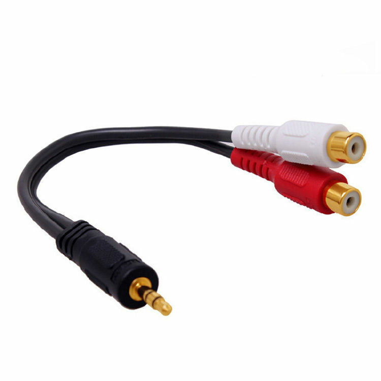 3.5 mm Phono Stereo Male Jackto 2 RCA Female Audio Adapter Y Cable Cord