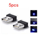5Pcs Mini USB LED Light Blue Lamp For Car Atmosphere Lamp Bright Flexible myt