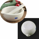 White Topping Actual Porcelain Mortar+Pestle Mixing Grinding Bowl Set 60m ZJV