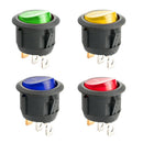 4pcs 12V LED Dot Light Car Boat Round Rocker On/Off Toggle  Waterproof,
