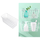 Set Of 2 Metal Bathroom Storage Baskets With Shelf, For Kitchen, White