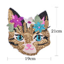 Cat Sequined Embroidered Sew On Patches for clothes DIY Coat Sweater Applique ES