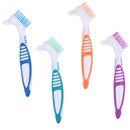 1Pc Denture Teeth Brush Easy Grip Handle Double Sided Toothbrushes Colour Ran BX