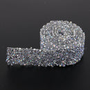 1 Yard Bling Crystal Rhinestone Applique Trims Iron on for Bridal Belt Dress