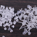 100Pairs Allergy Free Transparent Earrings Studs Clear Plastic Stem Pin Earplugs