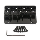 1 Set 4 Strings Electric Bass Bridge Tailpiece Hardtail Luthier Supply - Black