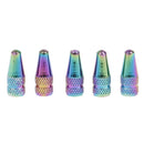 5Pcs Rainbow Bicycle Tire Valve Cap Tyre Valve Stem Aluminum Alloy Dust Cove ME