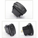 Car Auto Truck Boat Blue LED 12V&24V Dual USB Charger Backlit UTV Rocker KIO