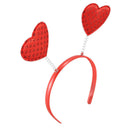 5PCS Red Love Heart Shaped Sequin Headband Valentine's Day Hair Hoop Hair L E6J4