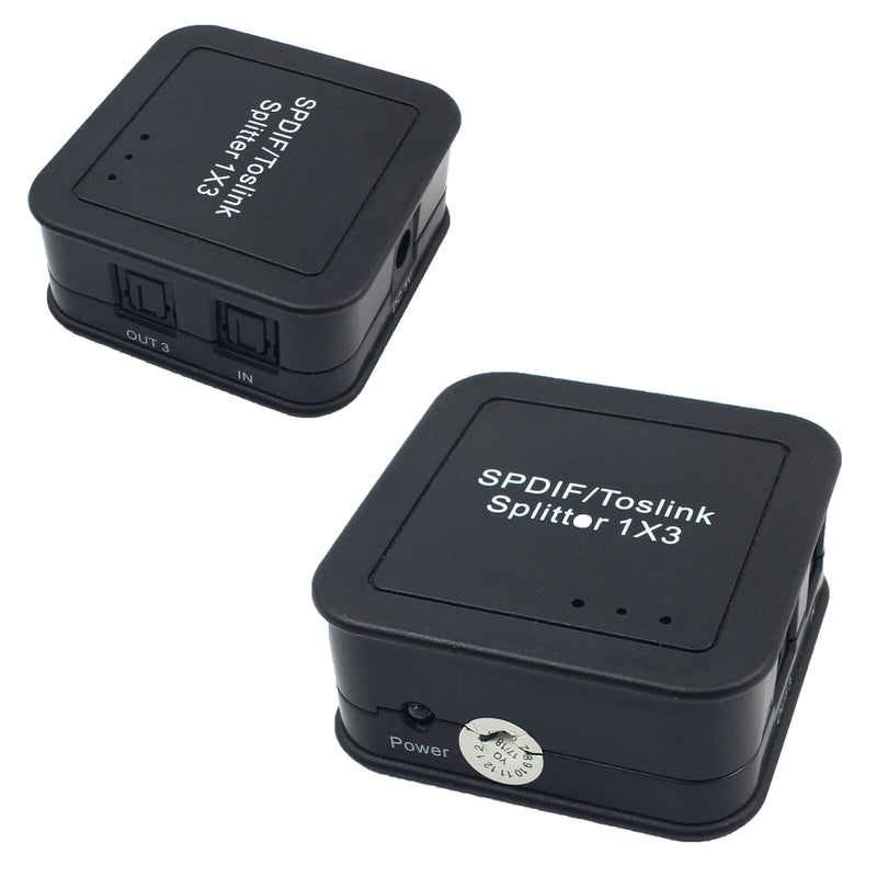 Toslink SPDIF Optical fiber Audio Splitter 3 Ports 1x3 Switch Box Hub adapter Nw