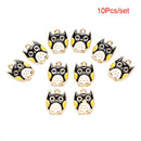 10Pcs/Set Enamel Alloy Owl Charms Animals Pendant Jewelry DIY Making Craft Gif-