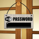 Wooden WiFi Password Hanging Board Chalkboard Internet Signal Plate Decor
