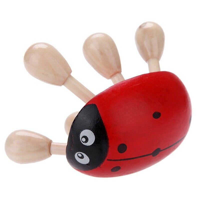 Ladybug Six Feet wooden Massager Massage head Beetle Red Y5Y5