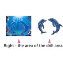 Ocean Dolphins 5D Diamond Painting DIY Embroidery Cross Stitch Home Room Decor