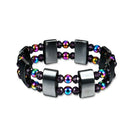 Unisex Multicolor Magnetic Bracelet Beads Hematite Stone for Therapy Health S9Z8