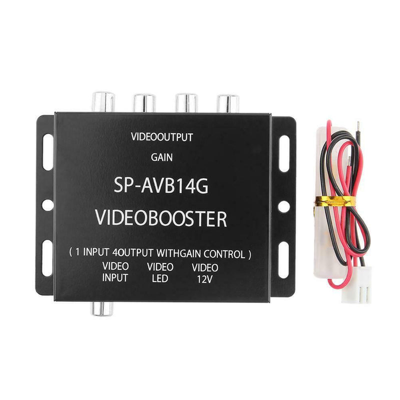 12V 1 Input to 4 Output RCA Car DVD Video Booster Amplifier Splitter Box
