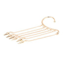 New Gothic Punk Spike Long Dangle Chain Tassel Hook Ear Bone Cuff Clip Earr V5X5
