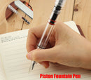 Caliarts Ego Transparent Piston Fountain Pen  Fine Nib Writing Gift