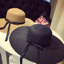 Hot Women's Wide Brim Summer Beach Sun Hat Lady Straw Floppy(Brown) M7W4