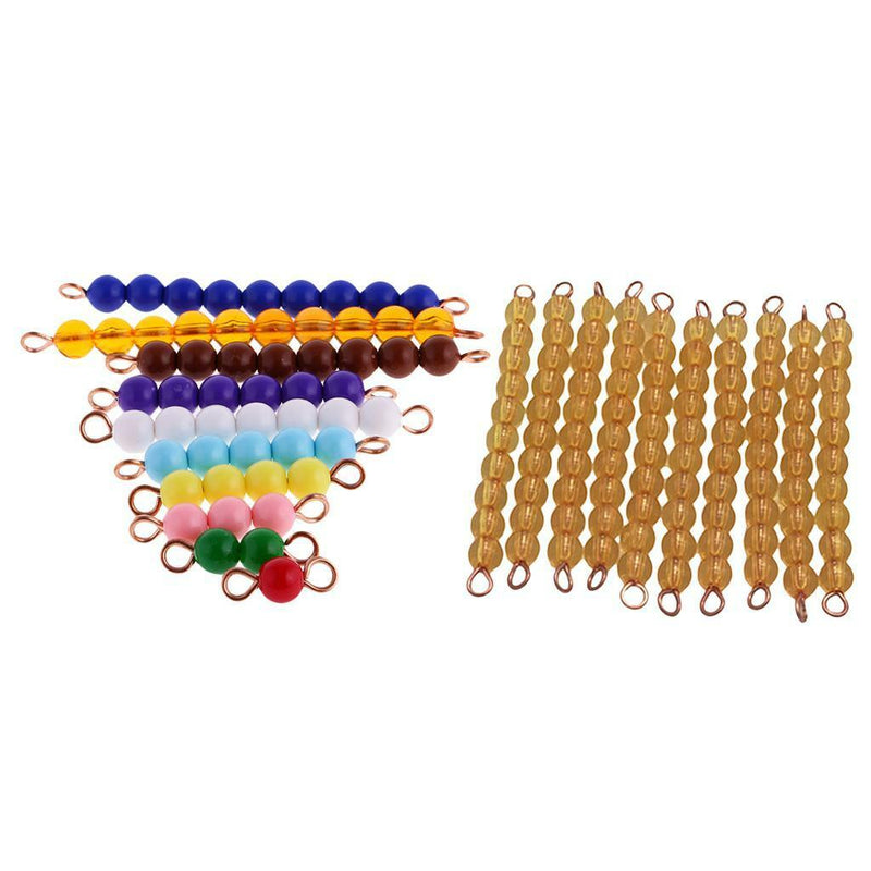 Montessori Kindergarten Teaching Aid - 1-10 Beads Bar Number Counting Toys