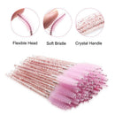 100 Pcs Disposable Mascara Wand Eyelash Brushes Extension Makeup Tool for Women