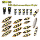 23Pcs White LED Car Interior Inside Light Dome Trunk Map License Plate Lamp SEAU