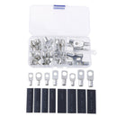 140PCS Car Copper Ring Lug Terminal Heat Shrink Tubing Battery Wire Connecto&+
