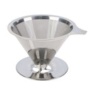 Reusable coffee filter holder stainless steel brew drip coffee funnel metal  JR