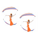2x Women Belly Dance Silk Veil Poi Throw Balls Stage Props Accessories