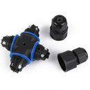 4 Way IP68 Waterproof Electrical Cable Connector Plug Socket Sensor Black T Type