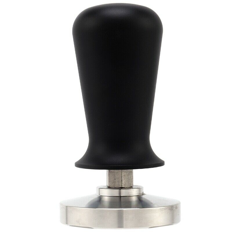 51mm Black Espresso Tamper with Stainless Steel Calibration Barista Flat Co E1Y6