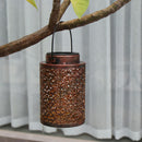 Solar Hanging Lantern Round Hanging Lantern Light Metal Lantern for Outdoor