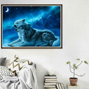 5D DIY Full Drill Diamond Painting 2 Wolves Cross Stitch Embroidery Crafts