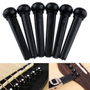 Set 6pcs Black PVC Bridge Pins with Shell Dots for Acoustic Guitar QualitRC  TE