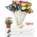 15PCS/Lot Artificial Simulation Butterfly Stakes Garden Outdoor DecorationsB Kw
