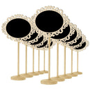 10 Pcs Wooden Lace Tabletop Blackboard With Stands Chalkboard 7.87 x 4.3''