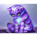 Diamond embroidery 5d diy diamond Painting Cross Stitch Purple kits cat ani M2L8