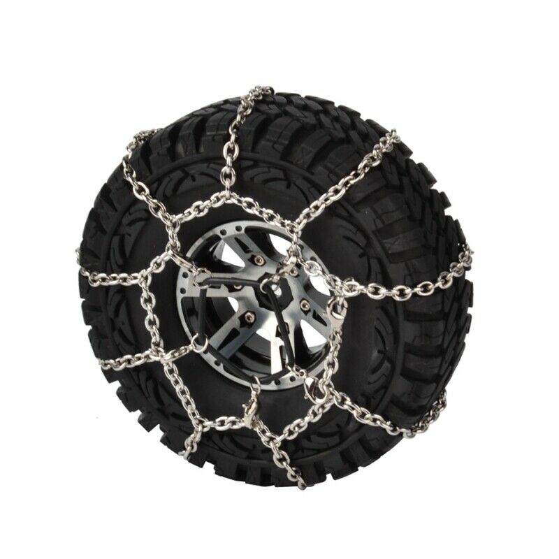 2Pcs Metal 120mm 1.9Inch Tires Snow Chain for 1/10 RC Rock Crawler Traxxas  I7F9