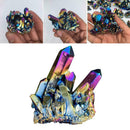 Rainbow Titanium Cluster Mineral Specimen Healing Natural Quartz Stone Y0R7
