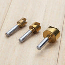 3pcs Single Flute 90 Degree Edge Chamfer Countersink Drill Bit 3/8 1/2 3/4