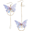 Summer Asymmetric Butterfly Alloy Earrings Long Paragraph Wing Earrings Jewelry