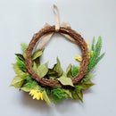 15" Artificial Sunflower Wreath Flower Wreath with Yellow Sunflower and Green