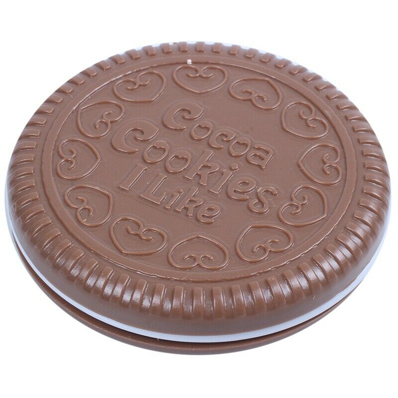5X(1x Cute Cookie Shaped Design Mirror Makeup Comb Brown N2F2)